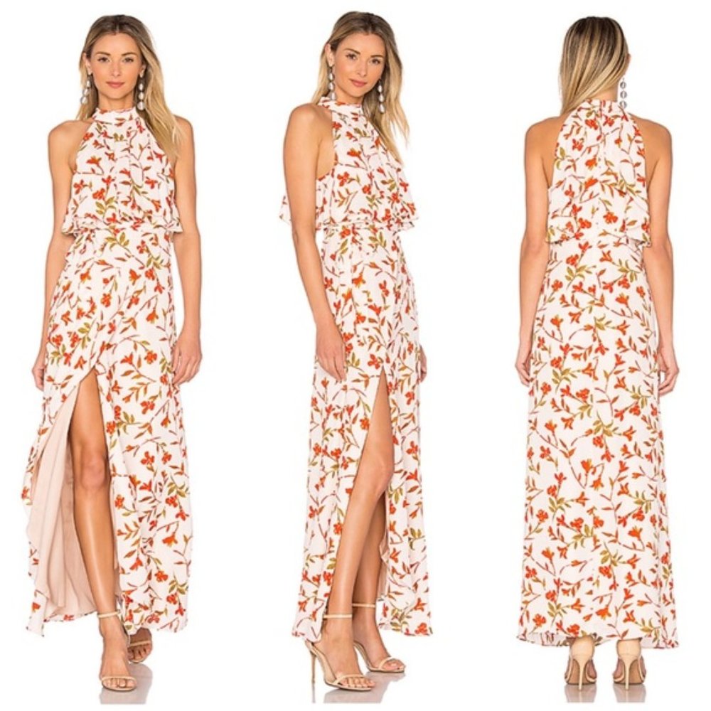 Lovers + Friends Golden Ray Palm Print Maxi Dress